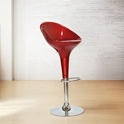 Silla de bar giratoria de fibra acrílica con base cromada DSILLAS Paris
