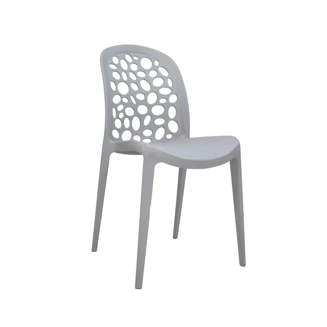 Silla de diseño de polipropileno gris apilable DSILLAS Burbuja