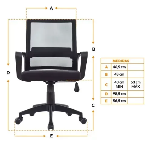 Silla ejecutiva de malla negra con base de nylon DSILLAS Kendo · foto 3