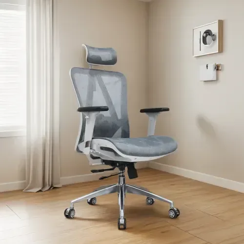 Silla ergonómica de malla con base de aluminio y brazos 3D DSILLAS Vick Pro