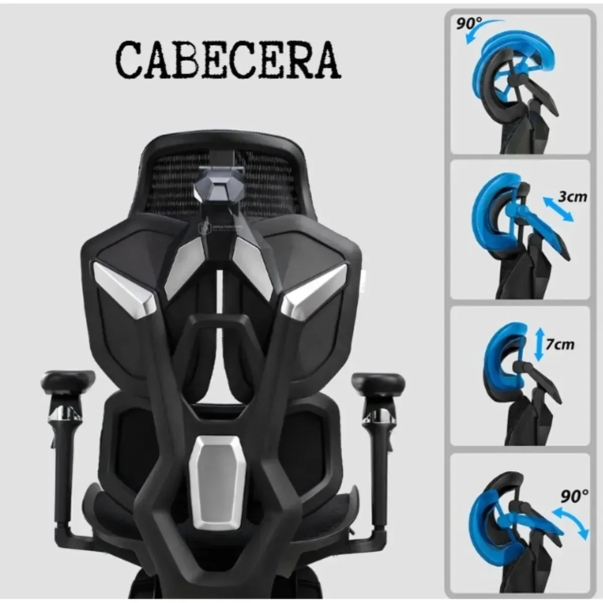 Silla ergonómica de malla con cabecero 4D DSILLAS SMA Gaming X · foto 2