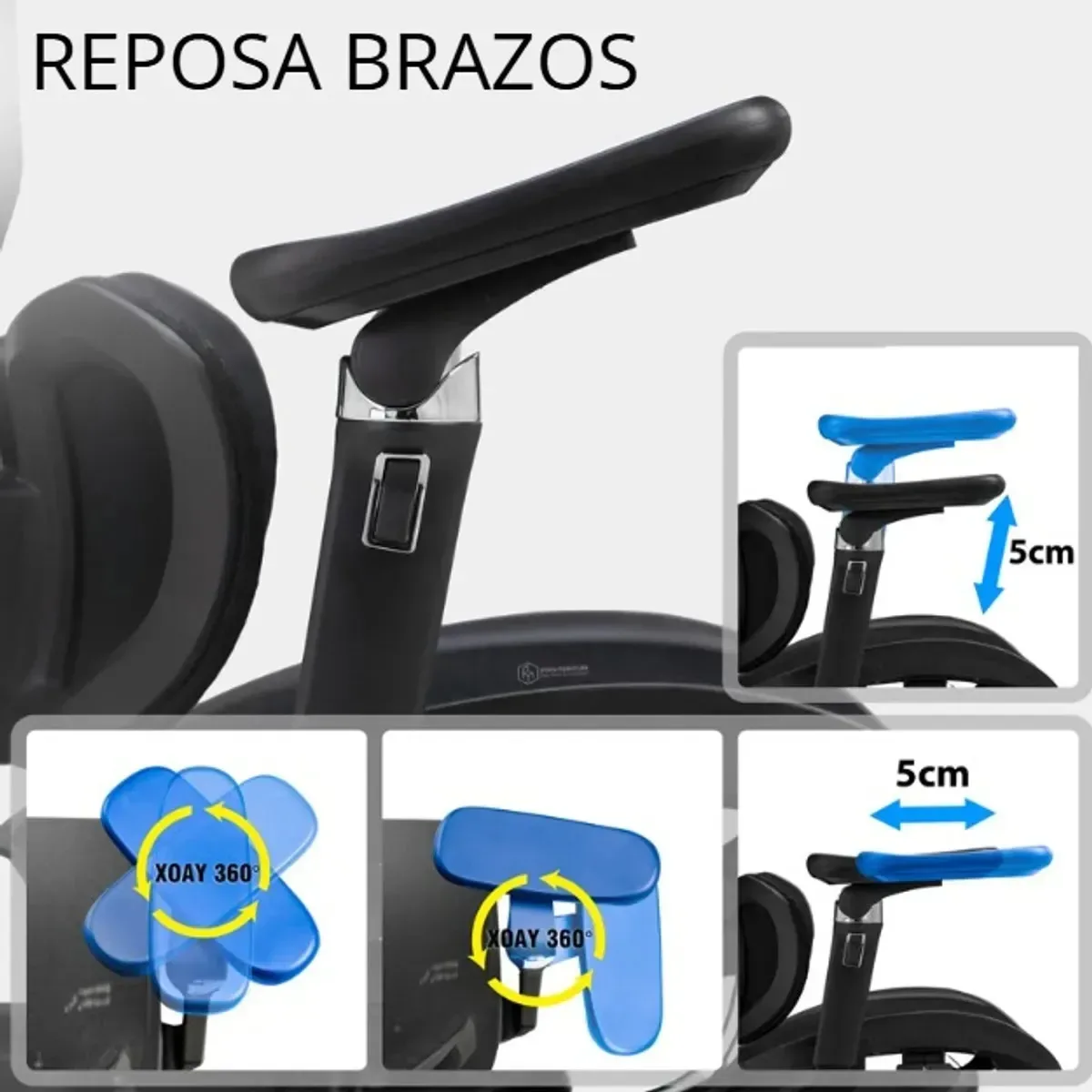 Silla ergonómica de malla con cabecero 4D DSILLAS SMA Gaming X · foto 3