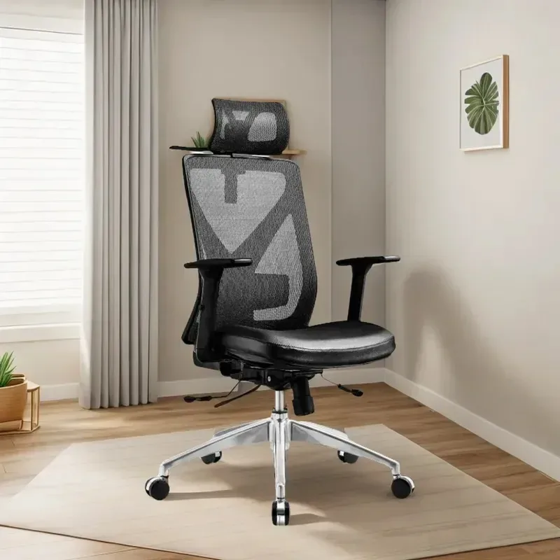 Silla ergonómica de malla con mecanismo syncro y base de aluminio DSILLAS Manhatan Pro