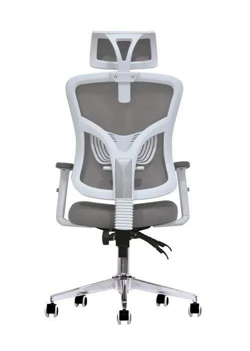 Silla ergonómica de malla gris con cabecero y brazos 3D DSILLAS Versalles Pro · foto 4