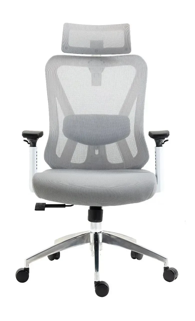 Silla ergonómica de malla gris con mecanismo syncro y brazos 3D DSILLAS Virgo Pro · foto 3