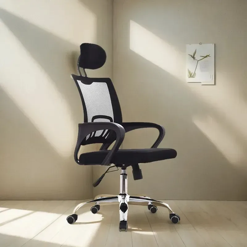 Silla ergonómica de malla negra con cabecero DSILLAS Jack Pro