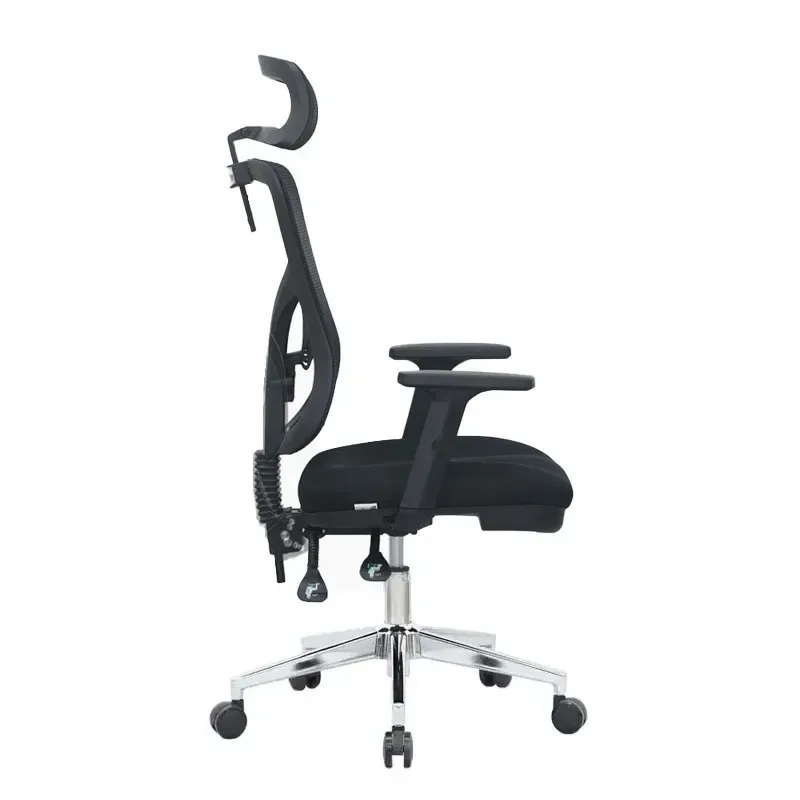 Silla ergonómica de malla negra con cabecero y brazos 3D DSILLAS Versalles Pro · foto 3