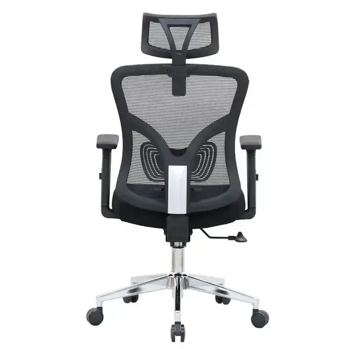 Silla ergonómica de malla negra con cabecero y brazos 3D DSILLAS Versalles Pro · foto 2