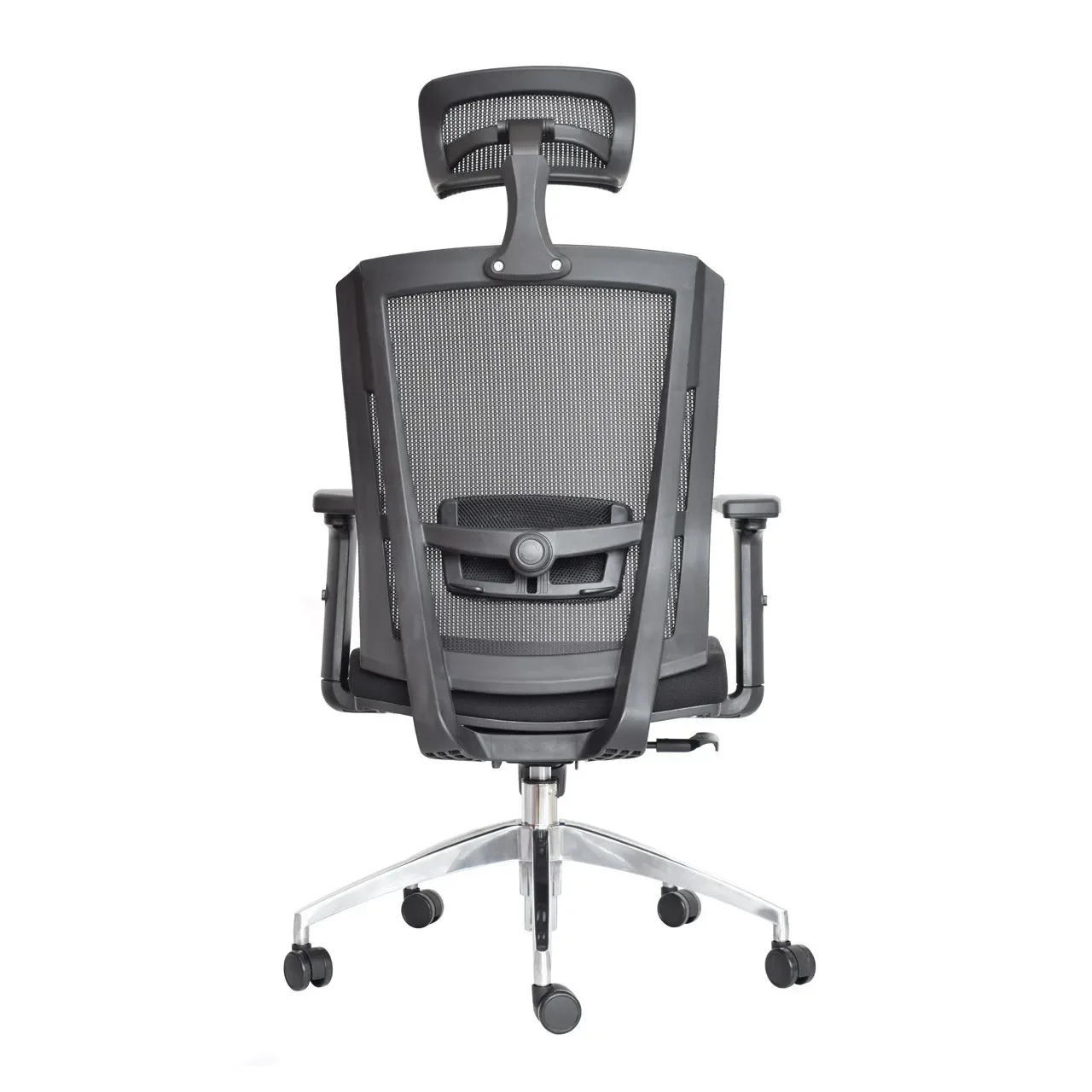 Silla ergonómica de malla negra con mecanismo syncro y base de aluminio DSILLAS Valente Pro · foto 5