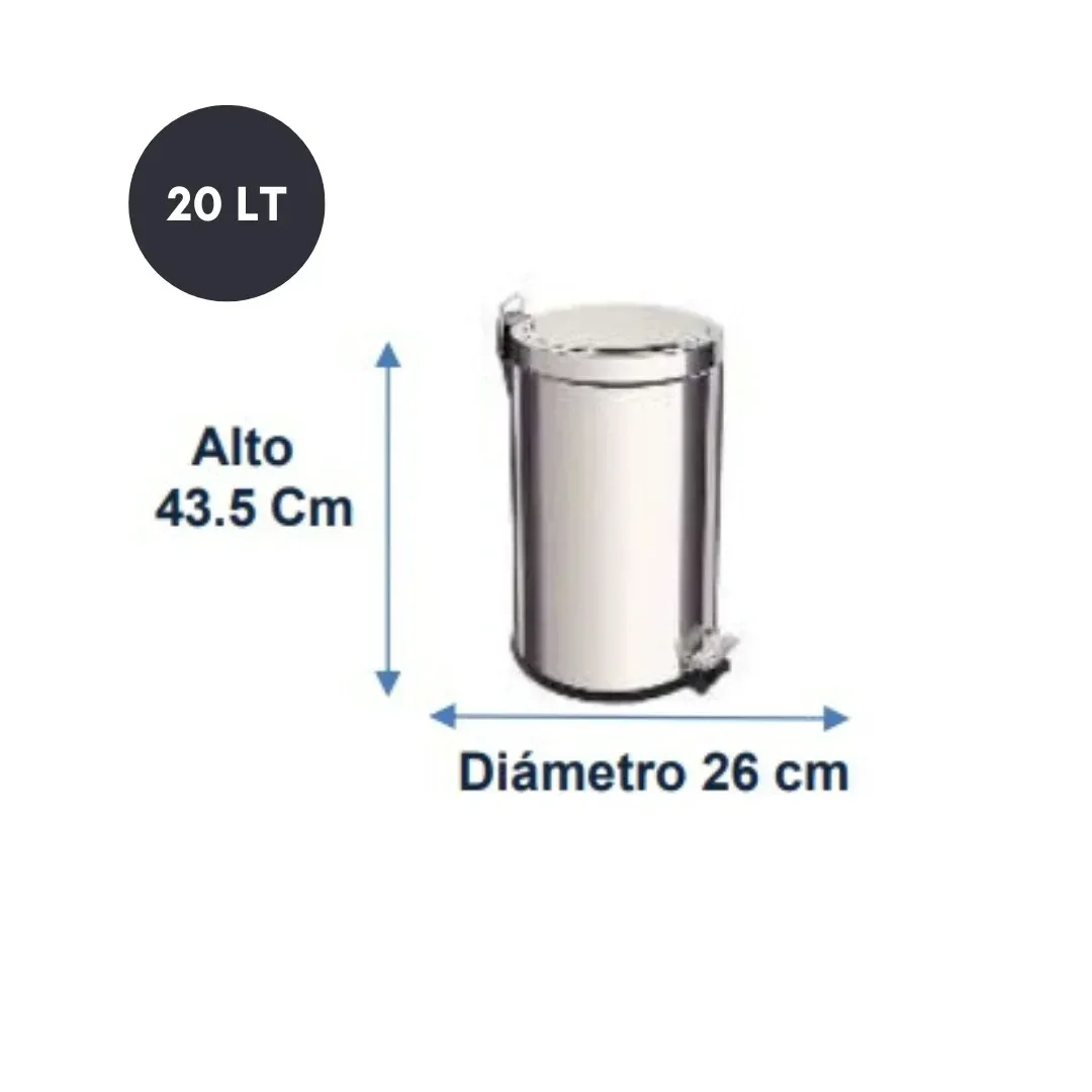 Tacho con Pedal de Acero Ebriel 20L