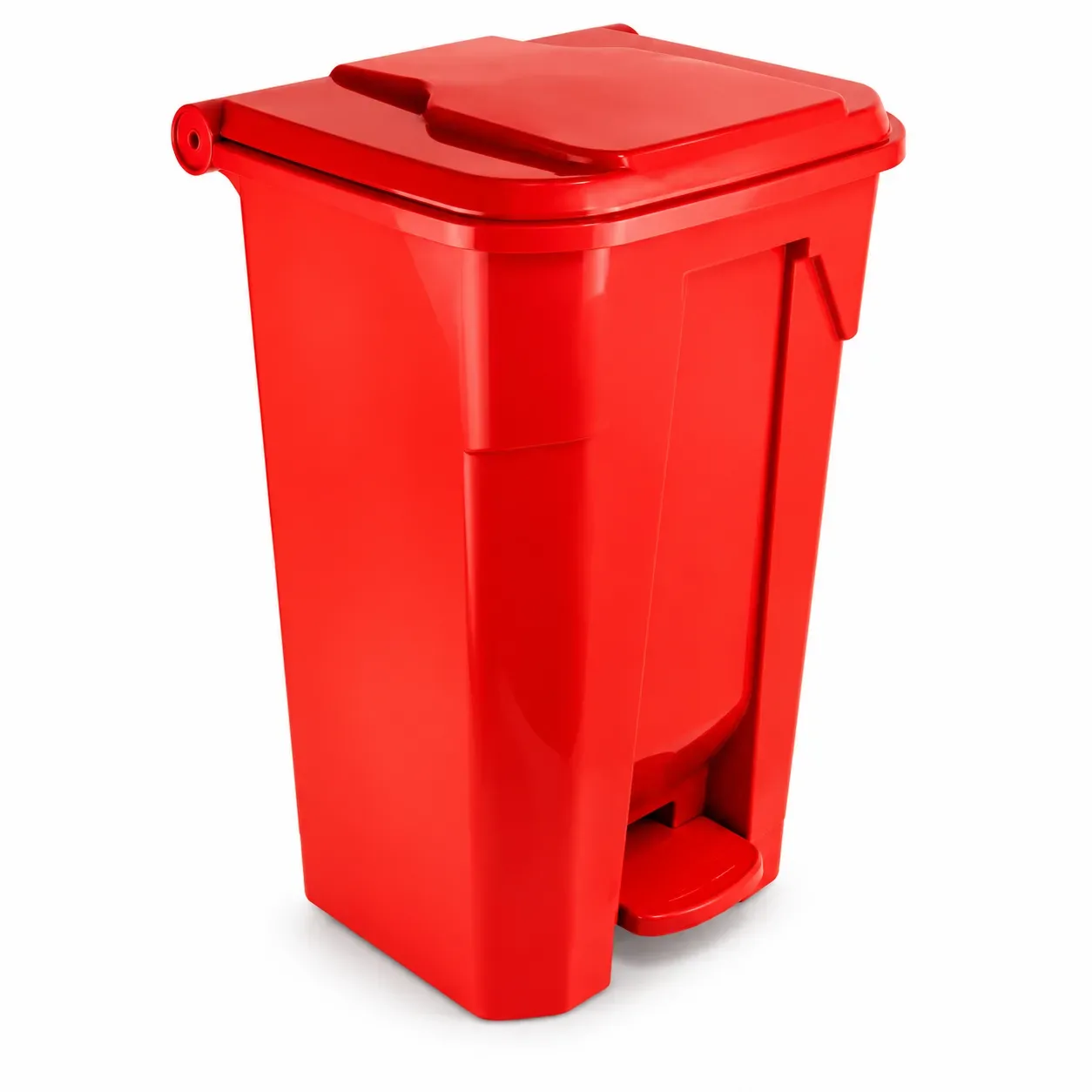 Tacho de basura con ruedas para residuos con riesgo biológico rojo