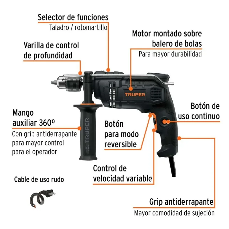Taladro Percutor Truper 15200 1/2 pulgada 650W · foto 2
