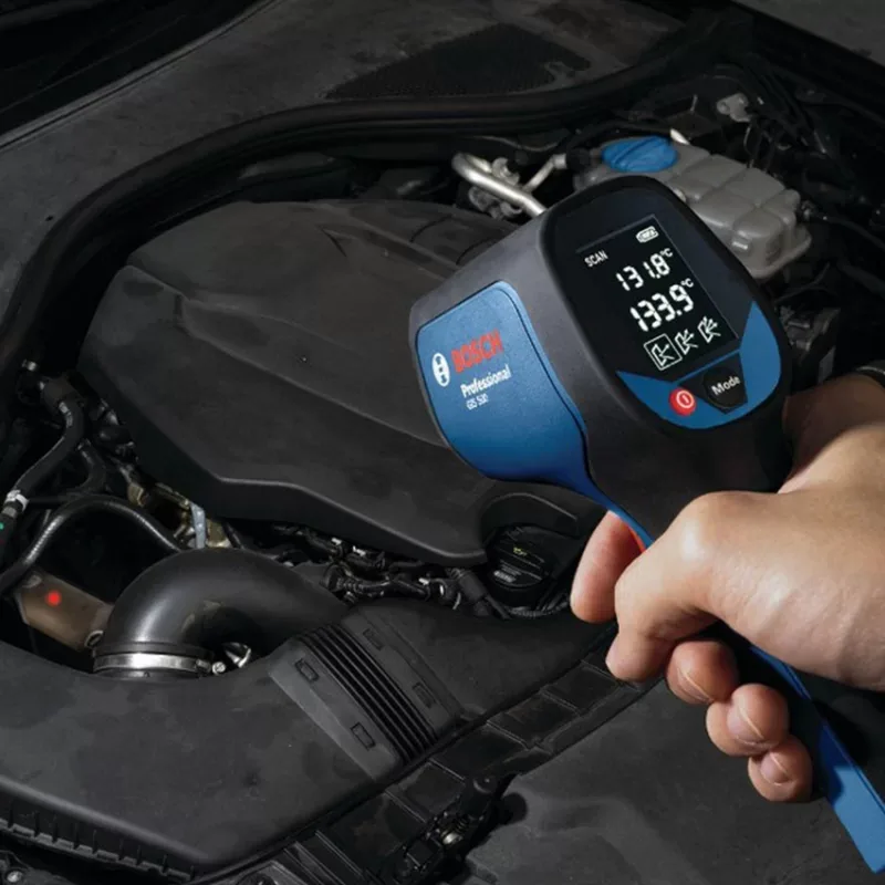 Termómetro infrarrojo Bosch GIS 500 con rango de -30 °C a +500 °C y 3 niveles de emisividad · foto 5