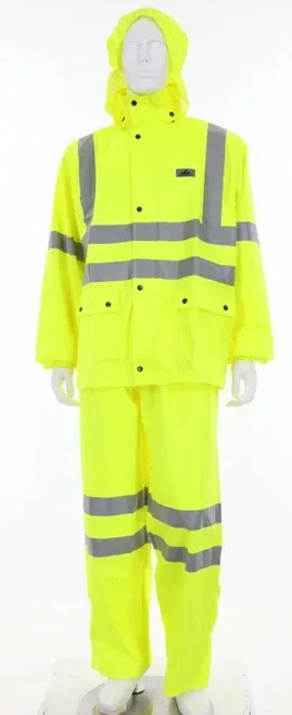 Traje de Lluvia Alta Visibilidad MCR Safety 5182 Clase 3 ANSI 2 Piezas