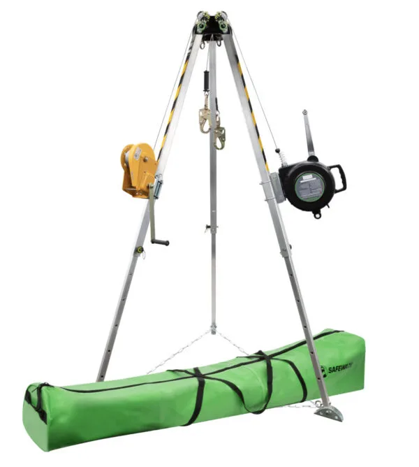 Trípode Ajustable Kit De 7″ Cabrestante Y Retractil 3 Vías 65″ Safewaze – 019‐11003